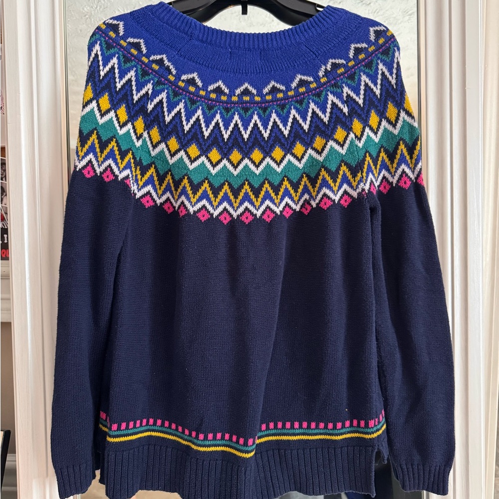 Old Navy Blue Fair Isle Sweater - Picture 6 of 6